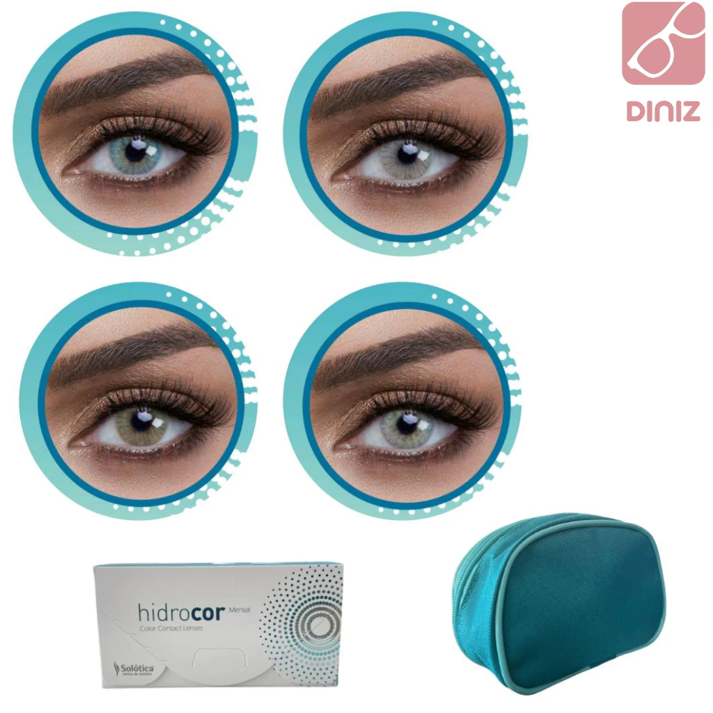 Lente De Contato Colorida Hidrocor Mensal Com Grau Sem borda