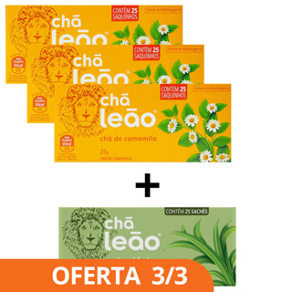 Compre 3 Leve 4 - Chá Leão Camomila e Capim-Cidreira 25 Unidades