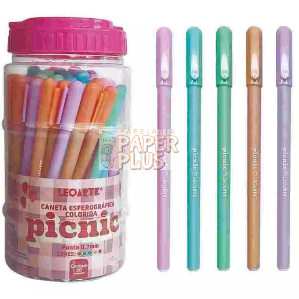 Caneta Esferográfica Picnic 0.7 Colorida - Kit´s Variados Leoarte, Material Escolar, Estritório em Oferta na Shopee