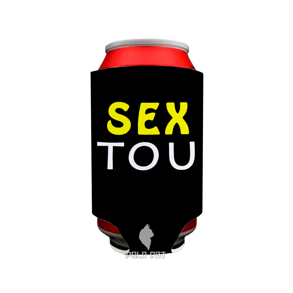 Porta Lata Neoprene 350ml Sextou Amarelo Branco