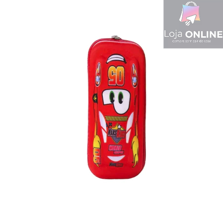 Estojo de lápiz Infantil Carros 3D Alto Revelo, cor vermelho e azul Menino