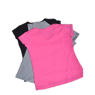 Kit 3 Blusa Baby Look Casual Cores Variadas