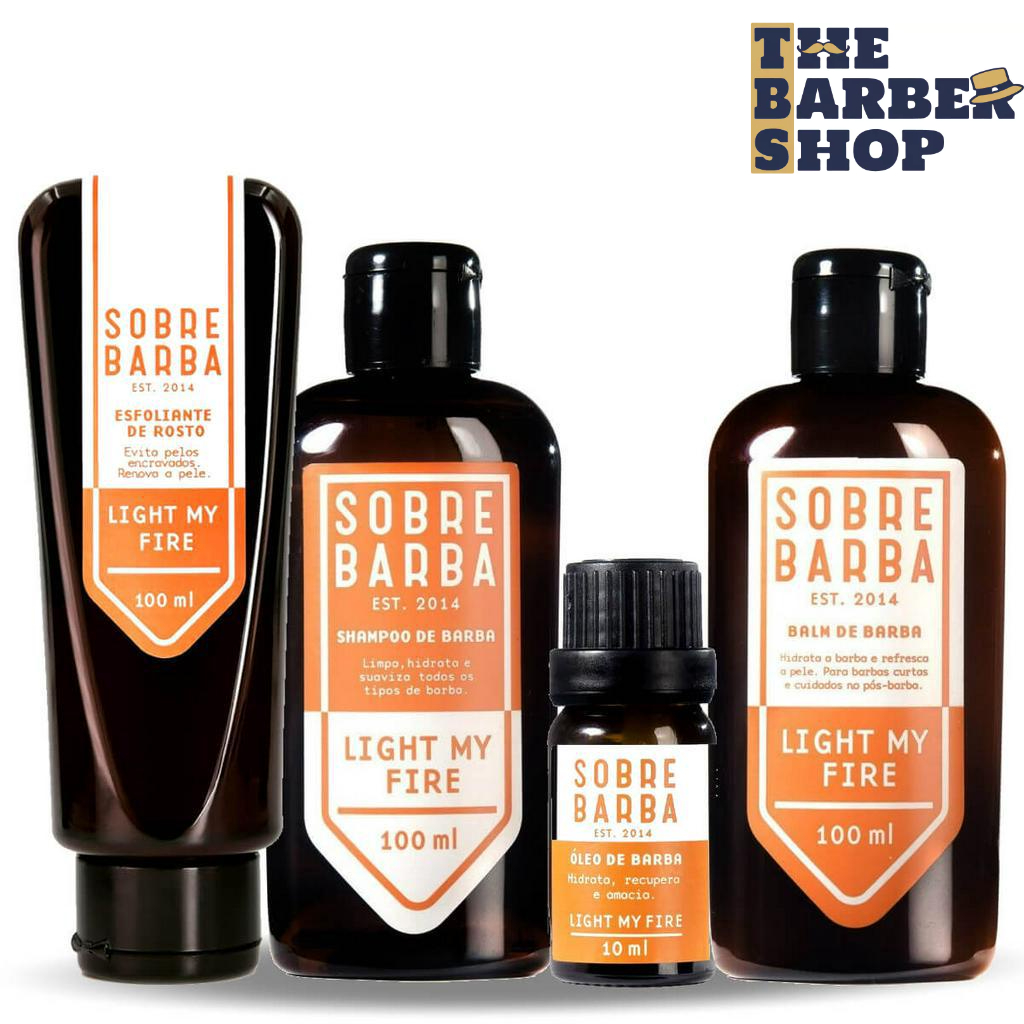 Kit Shampoo + Balm + Esfoliante + Óleo SOBREBARBA Light My Fire