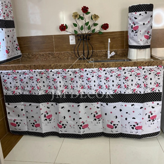 Cortina de Pia Para a Cozinha Estampas Vibrantes Tamanho 1,50 x 0,80m em Tecido Oxford Nacional em Oferta na Shopee