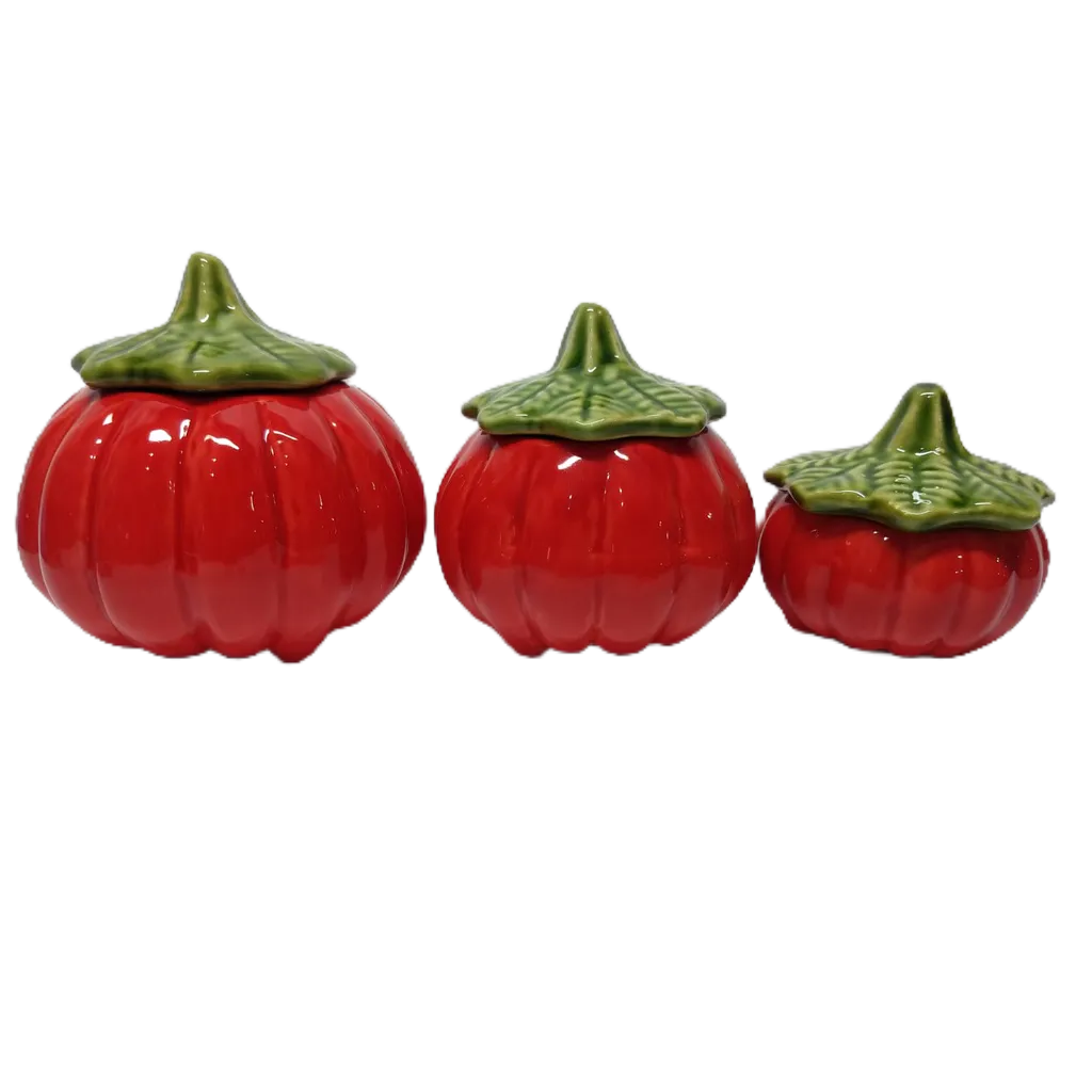 Trio Mini Potes Moranga Abóbora Vermelha Finger Food