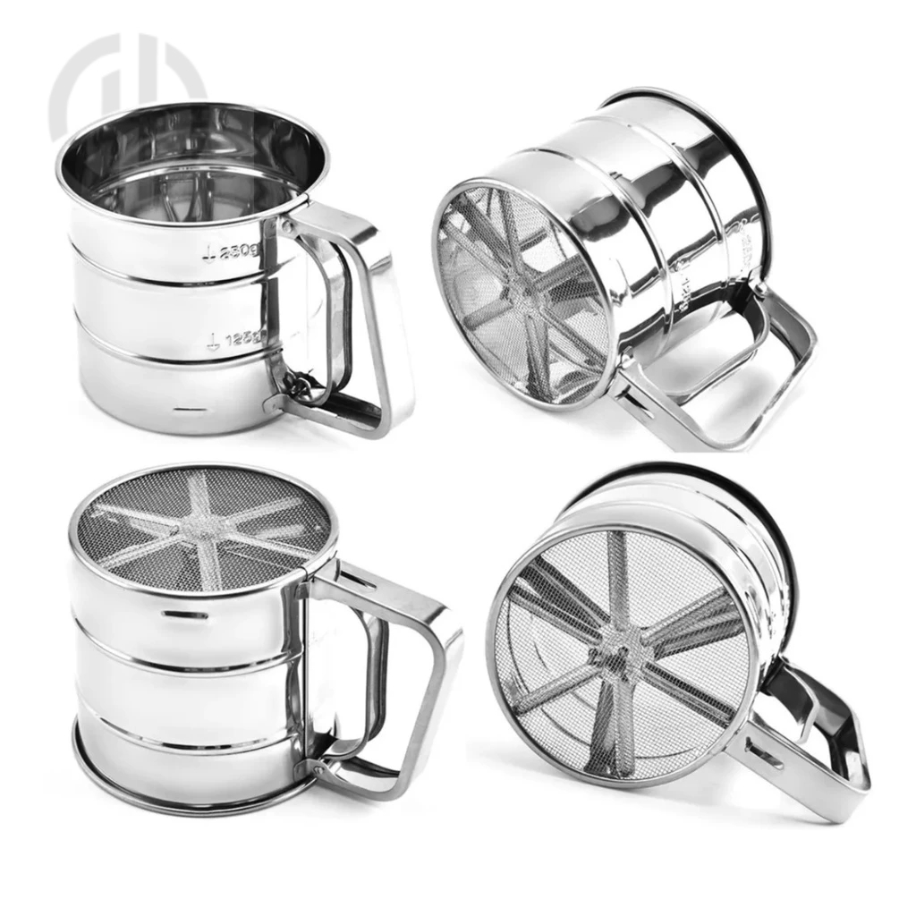 Povilhador Inox Caneca de Gatilho Farinha Açucar Chocolate Manual Ke Home