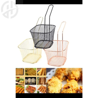 3 kit mine cestos para frituras petiscos, batata nuggets com alça 14 5.10 5cm em Oferta na Shopee
