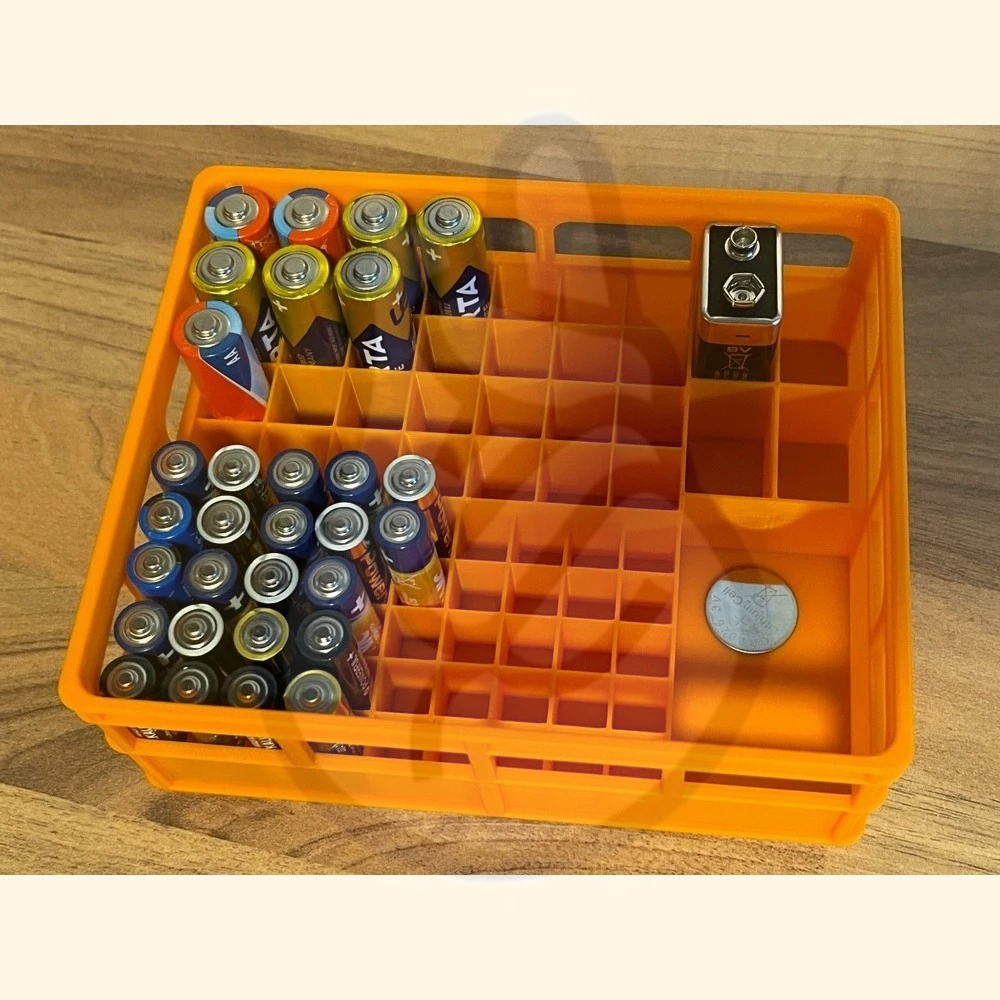 Organizador de Pilhas XXL AA / AAA 9V, Suporte de pilha/bateria engradado de cerveja Armazenamento Divertido para Pilhas