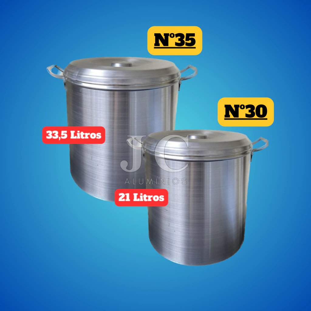 Kit Caldeirão N35 N30 Aluminio Linha Hotel Jogo de Latão / Industrial / Cervejeira / Panela Grande em Oferta na Shopee