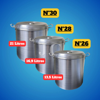 Kit Caldeirão N30 N28 N26 Aluminio Linha Hotel Jogo Latão / Industrial / Cervejeira / Panela Grande em Oferta na Shopee