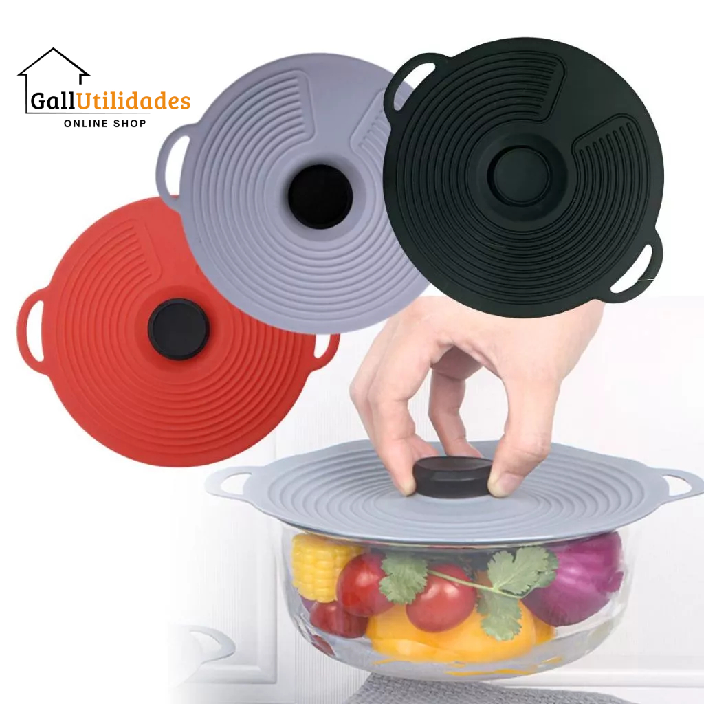 Tampa de Silicone Para Panela 23cm Tampa Panela Boa Vedação Microondas Geladeira Resistente Calor
