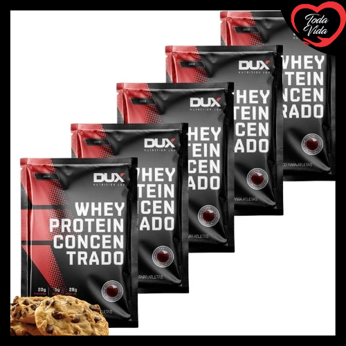 Kit 5 Saches Whey Protein Concentrado Sabor Unico Cookies