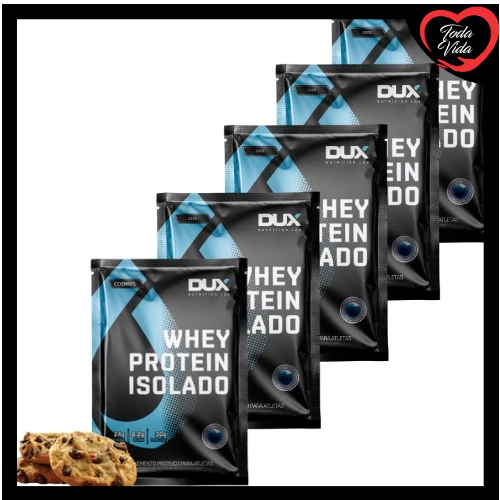 Kit 5 Saches Whey Protein Isolado Sabor Unico Cookies