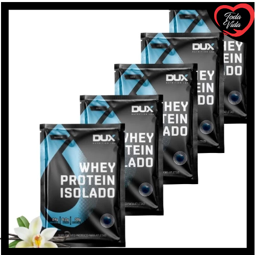 Kit 5 Saches Whey Protein Isolado Sabor Unico Baunilha
