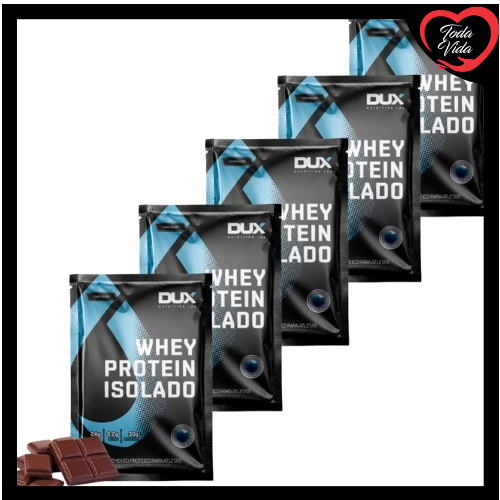 Kit 5 Saches Whey Protein Isolado Sabor Unico Chocolate