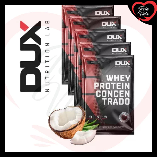 Kit 5 Saches Whey Protein Concentrado Sabor Unico Coco