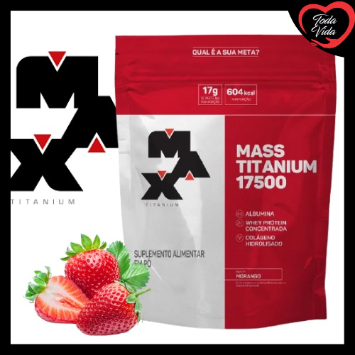 Hipercalórico Massa 3Kg - Morango - MaxTitanium