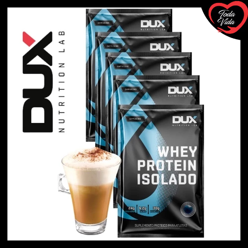 Kit 5 Saches Whey Protein Isolado Sabor Unico Cappuccino - Dux Nutrition