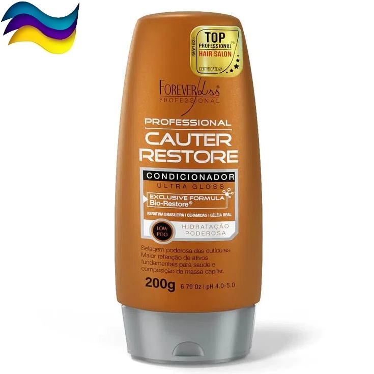 Condicionador Cauterização Cauter Restore 200g Forever Liss Tratamento Cabelo Danificado e Ressecado
