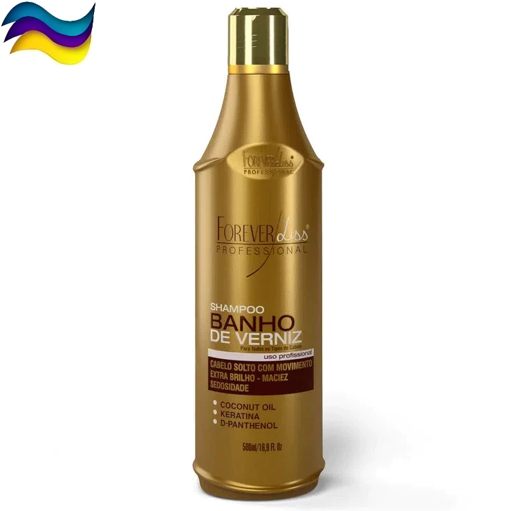 Shampoo Banho de Verniz Forever Liss 500ml Brilho Intenso Hidratação Limpeza Nutrição Maciez