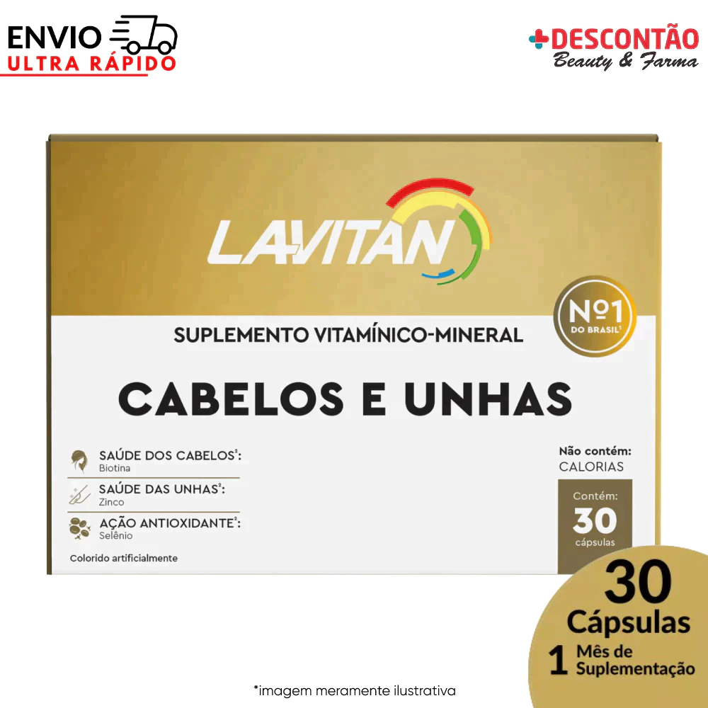 Suplemento Lavitan Cabelos e Unhas 30 Comprimidos - Cimed