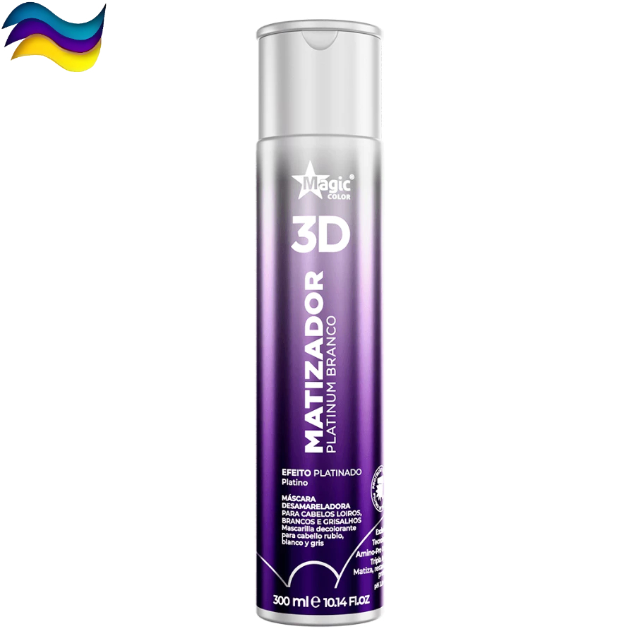 Magic Color Matizador 3D Platinum Branco Efeito Platinado 300ml Desamarelador Cabelos Loiros Brilho