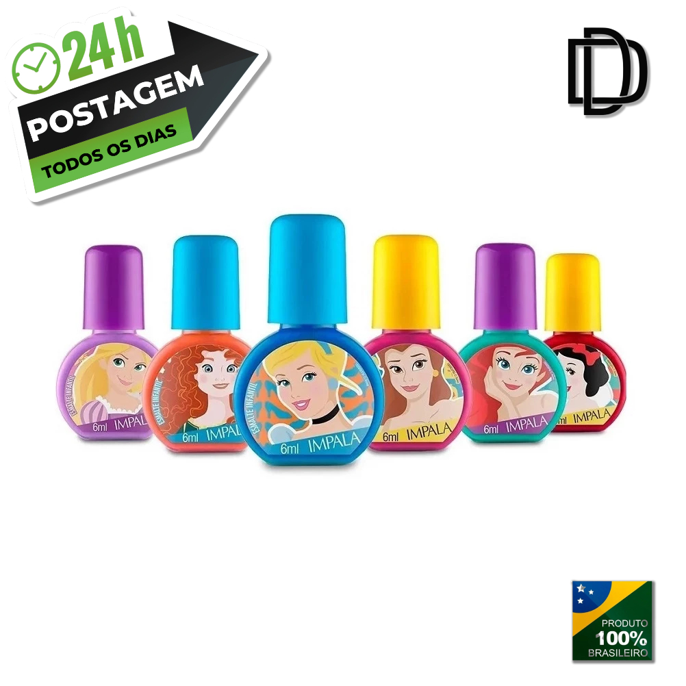 Impala Disney Kit C/6 Esmaltes Coleção Atitude Que Brilha Princesas  * Infantil * Hipoalergenicos em Oferta na Shopee
