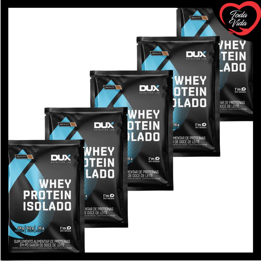 Kit 5 Saches Whey Protein Isolado Sabor Unico DOCE DE LEITE