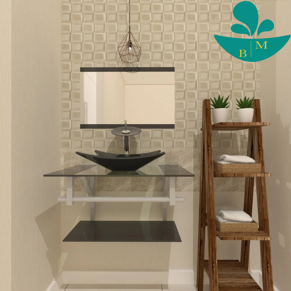 GABINETE DE VIDRO SAN MARINO 60CM AC PRETO em Oferta na Shopee