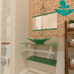 GABINETE DE VIDRO SAN MARINO 60CM AC VERDE