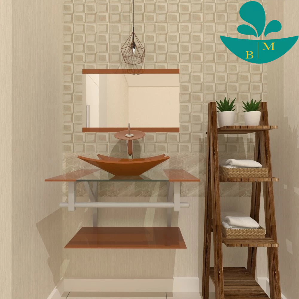 GABINETE DE VIDRO SAN MARINO 60CM AC DOURADO REAL - Home & Living