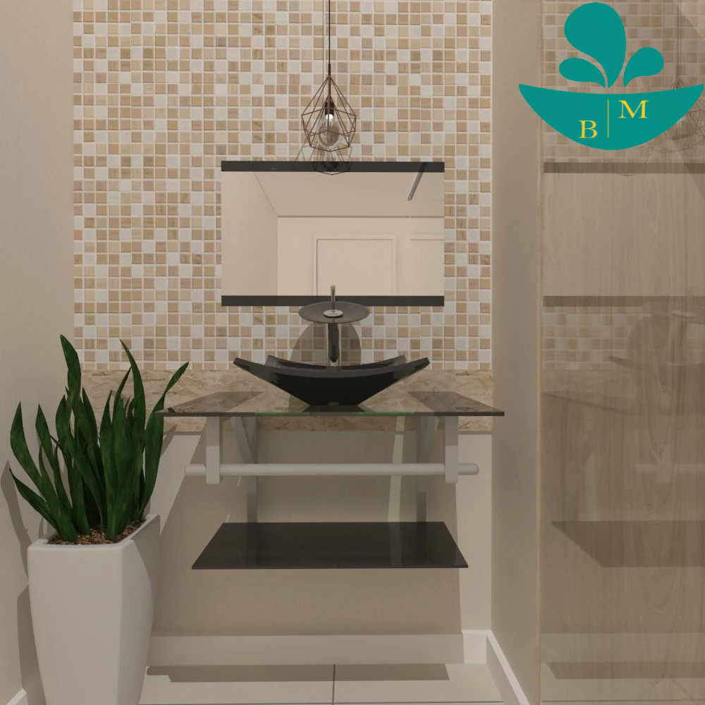 GABINETE DE VIDRO UCRÂNIA 60CM AC PRETA