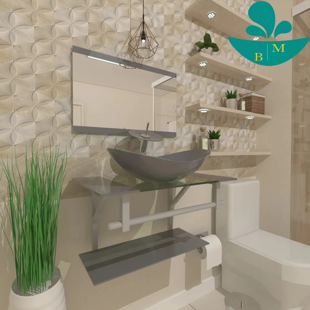 GABINETE DE VIDRO PARA BANHEIRO SERVIA 60CM AC PRATA em Oferta na Shopee