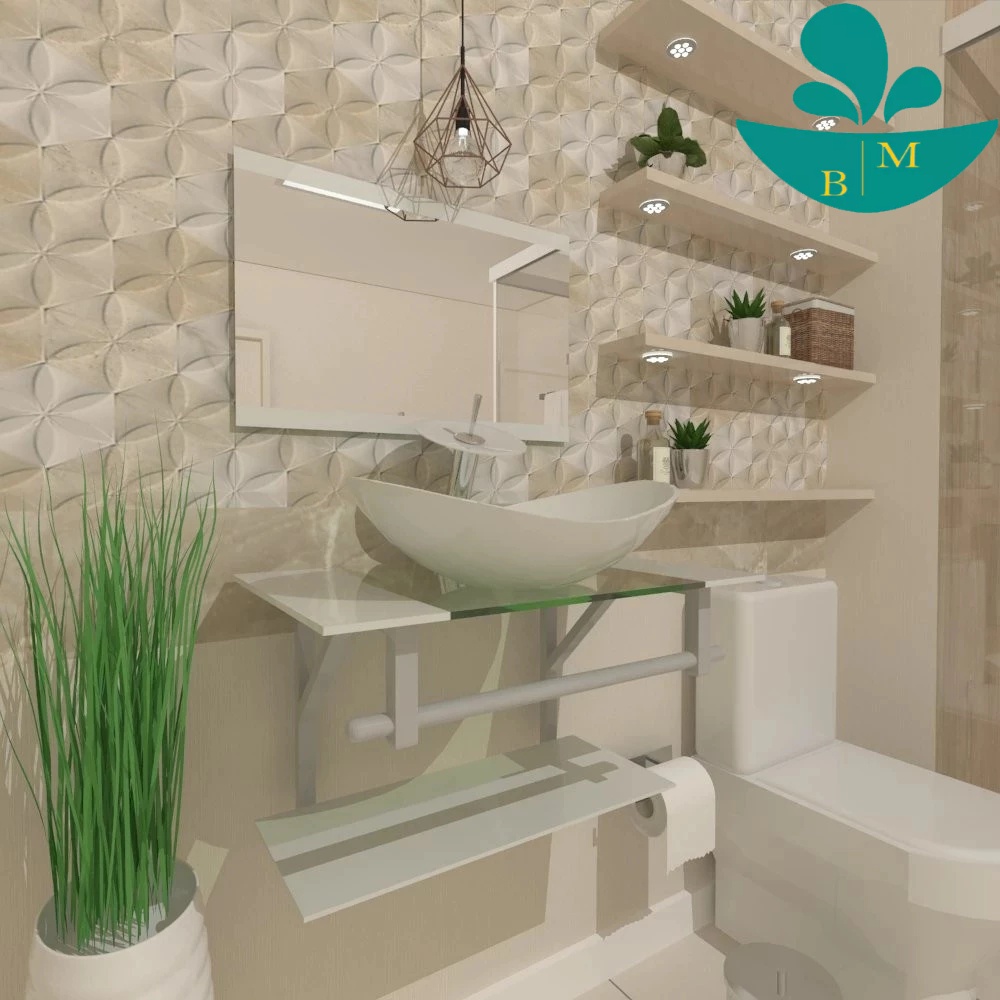 GABINETE DE VIDRO PARA BANHEIRO SERVIA 60CM AC BRANCO em Oferta na Shopee