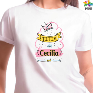 Camiseta Titia personalizada com nome da sobrinha - Chá de bebê ZLprint em Oferta na Shopee