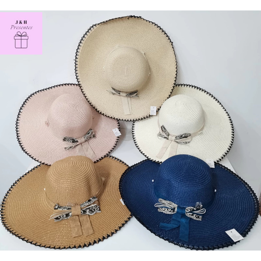 Chapéu de Praia Feminino Floppy Verão Piscina Verão Viseira Sombreiro