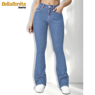 Calça Jeans Flare Feminina Lycra Levanta Bumbum Premium estica muito Lançamento em Oferta na Shopee