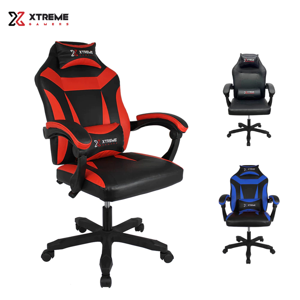 Cadeira Adulto XTreme Gamers Supra Reclinável Giratória 360º Base com Rodas Braços e Assento Acolchoados Almofadas de Pescoço e Lombar Pistão Classe 3 até 120kg