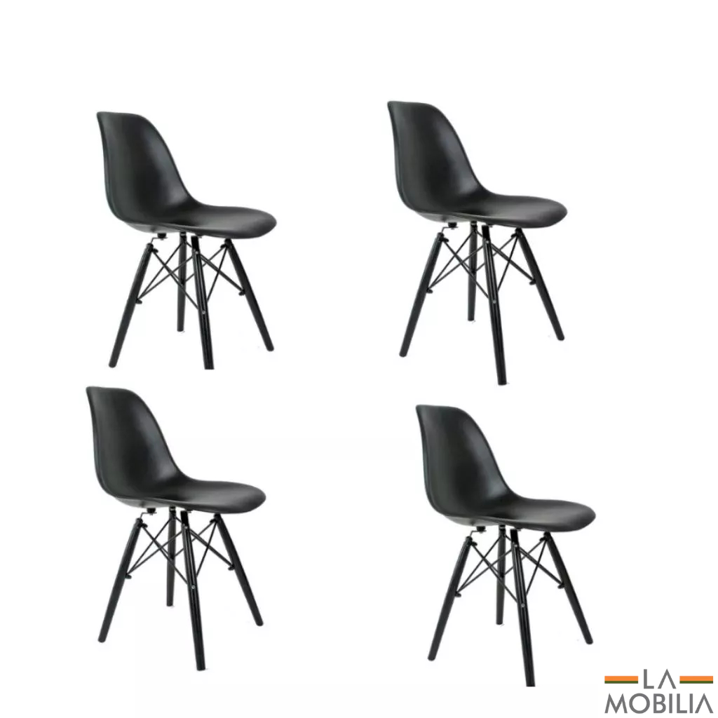 Conjunto 4 Cadeiras Eames Pp pés em polipropileno Eiffel Escrivaninha Escritorio - Cores diversas em Oferta na Shopee