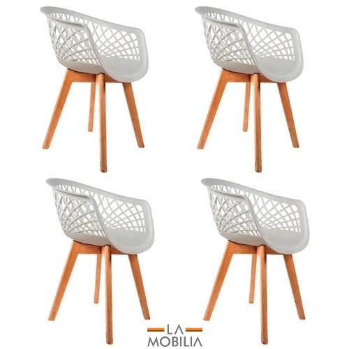Conjunto 4 Cadeiras Web Pp Wood - Cores Diversas