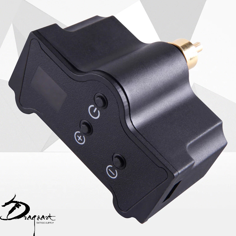 Fonte sem Fio para Tatuagem WX-2 RCA/DC com Bateria de 1500MAH - Preto