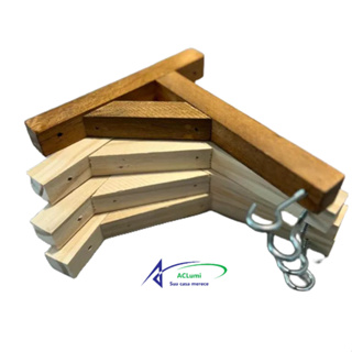 Kit 4 Mão Francesa Para Pendurar Vaso De Planta Na Parede com verniz em Oferta na Shopee