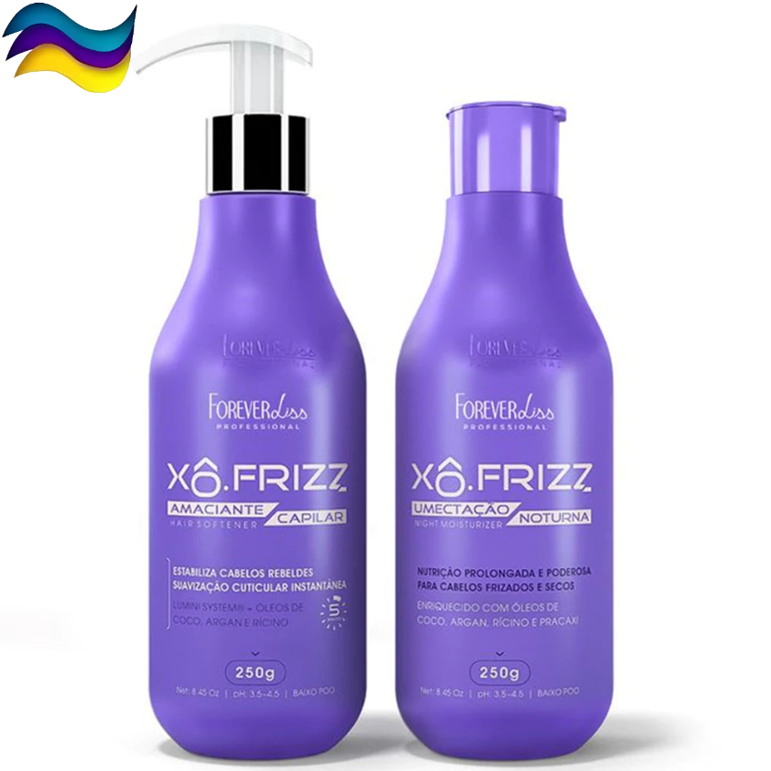 Xô Frizz Umectação Noturna + Amaciante Capilar Forever Liss Alinhamento Anti Frizz Nutrição Brilho