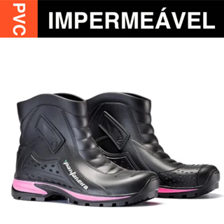 Bota Impermeável Pvc Para Motociclista Pantaneiro Rosa em Oferta na Shopee