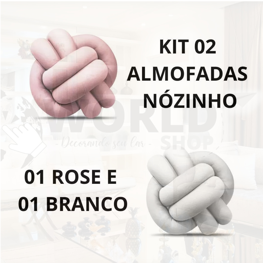 Kit 02 Almofadas De Nó Escandinavo Luxo 28cm x 28cm Lindas Decorativas Sala Sofá Cama Core...