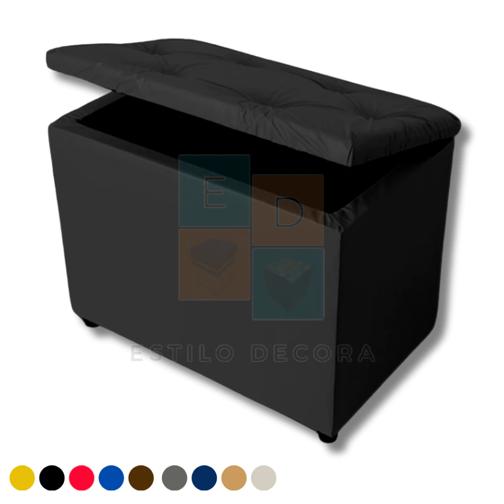 Puff Pufe Baú Retangular Decorativo Organizador Sapateira Porta Brinquedos e Objetos
