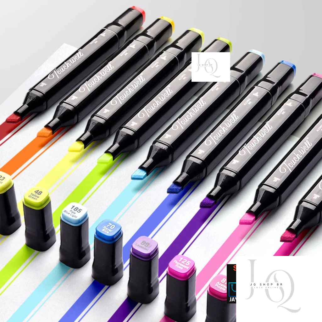 24/36/48/60/80/120 Cores Caneta Marcadora TOUCH Com Ponta Dupla/Pintura De Arte/Aquarela em Oferta na Shopee