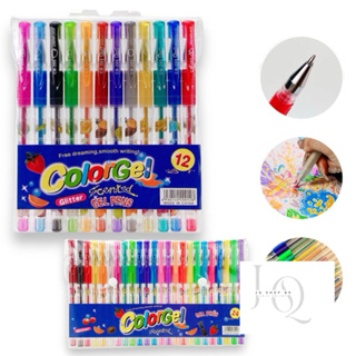 KIT 6/8/10/12/24 Canetas Gel Cheirinho de Frutas Colorgel Perfumadas Neon Tons Pastel em Oferta na Shopee