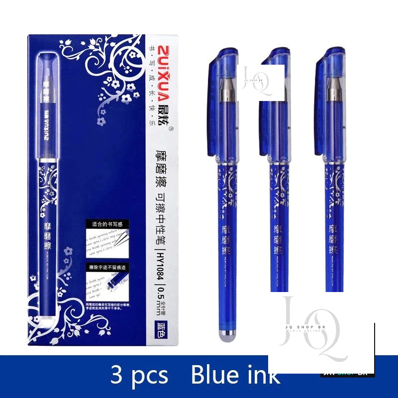 1/2/3/6 PÇS  Caneta ZUI XUA Apagável De Tinta Azul Recargas Varetas De 0,5 MM Caneta De Gel Mágica Barato em Oferta na Shopee