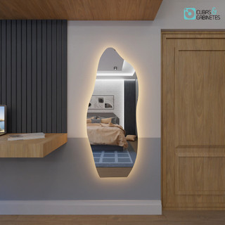 Espelho Orgânico Flame Com Led 115cm x 60cm E06 Lançamento Quarto Sala Hall Banheiro Salão Promoção